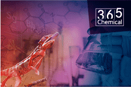 A chameleon stands in a laboratory with the words “365 chemical” emblazoned nearby