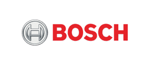 Bosch logo with red and white letters on a solid-color background.