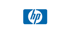 The HP logo is clearly visible on a clean white background.