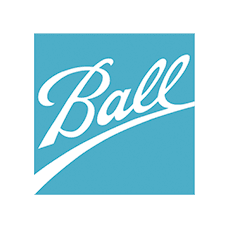 A stylized ball logo against a solid blue background that highlights its bright color.