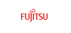 A white background with the Fujitsu logo in the center.