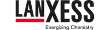 LANXESS logo with bold black text, a red underline beneath "LAN", and the slogan "Energizing Chemistry" below