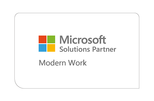 Visuelle Darstellung der Microsoft Solutions Partner, die sich auf die Verbesserung der modernen Arbeit in digitalen Umgebungen konzentrieren.