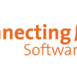 Logo von Connecting Software mit dem Firmennamen in orangefarbener Schrift und zwei miteinander verbundenen Sprechblasen-Symbolen.