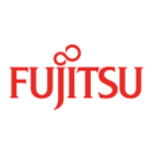 Ein weißer Hintergrund mit dem Fujitsu-Logo in der Mitte.
